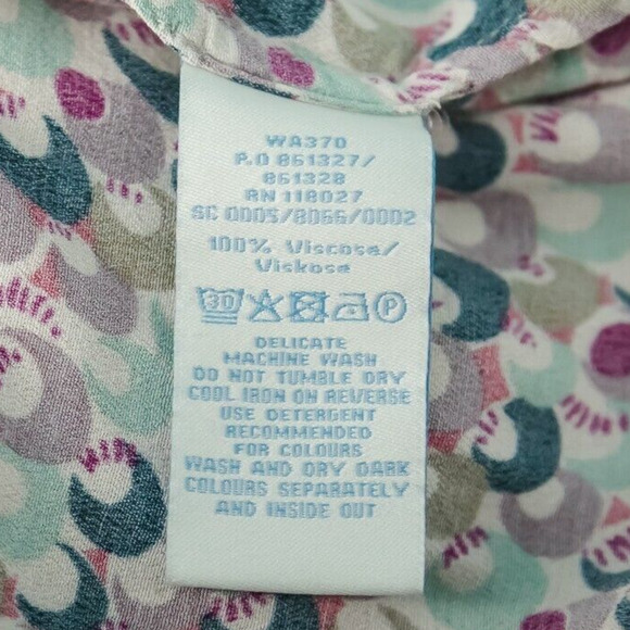 Boden Size 6 Circle Geometric Print Tie Keyhole Neck 3/4 Sleeve Viscose Top - Picture 4 of 5